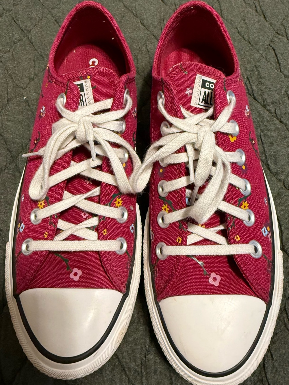 Converse Raspberry Floral Low Top Sneakers